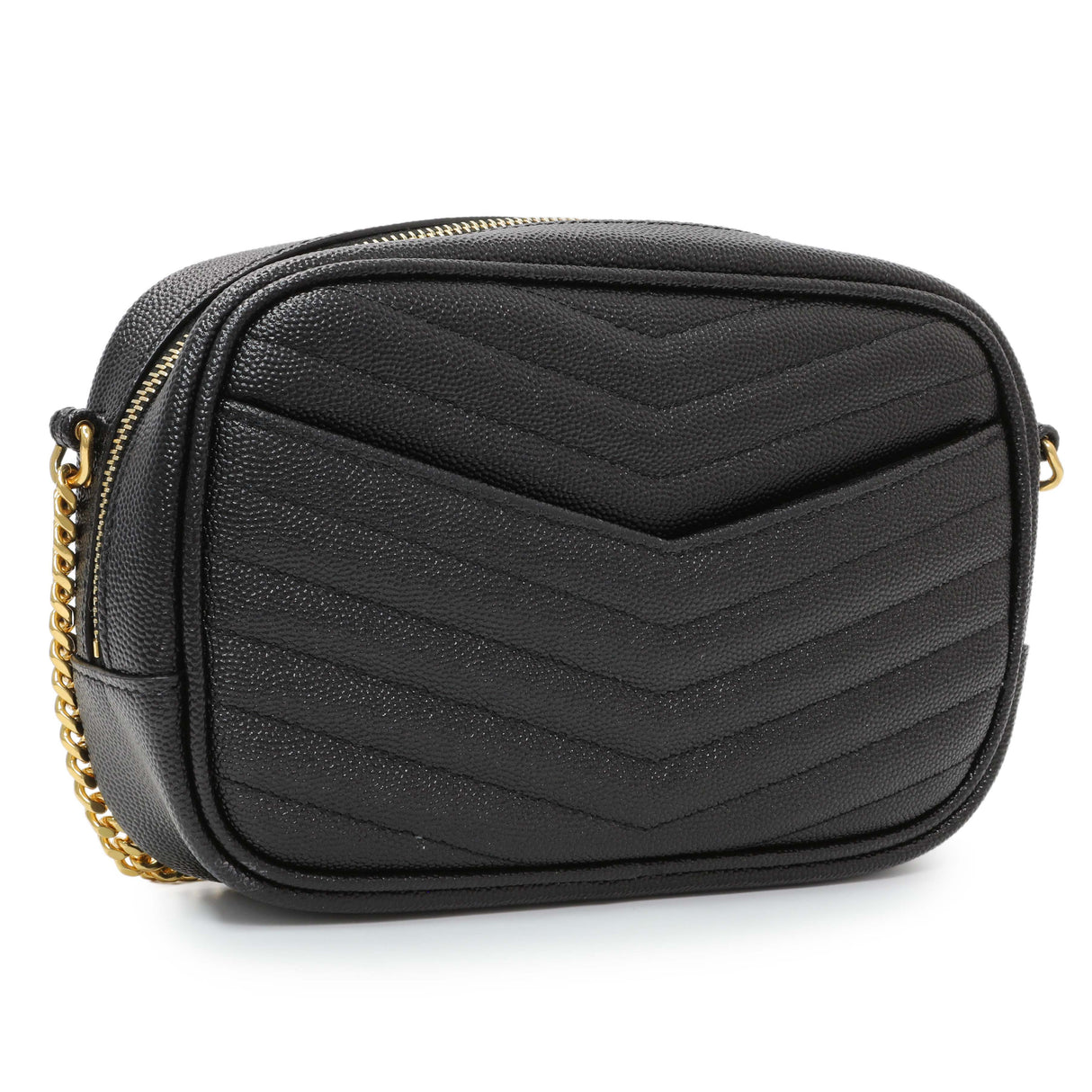 Saint Laurent Black Grain De Poudre Matelasse Monogram Mini Lou Camera Bag Handbags Saint Laurent