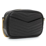 Saint Laurent Black Grain De Poudre Matelasse Monogram Mini Lou Camera Bag Handbags Saint Laurent