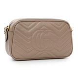 Gucci Porcelain Rose Calfskin Matelasse Small GG Marmont Chain Shoulder Bag Handbags Gucci