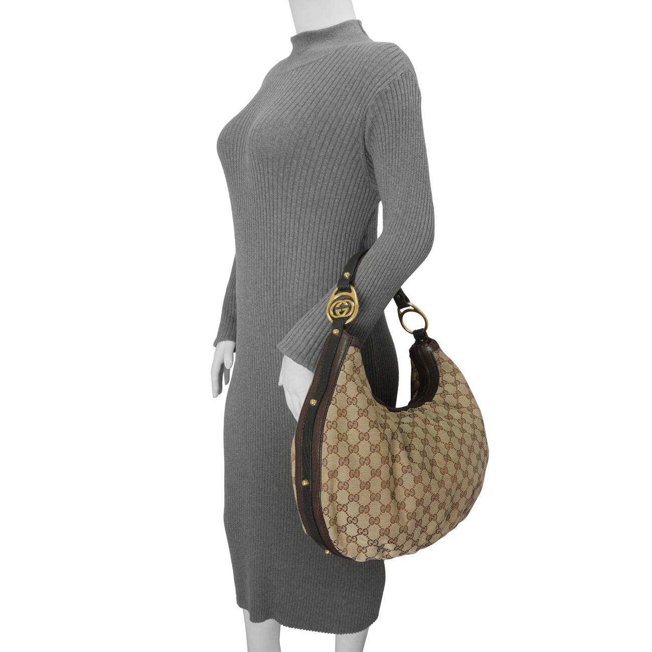 Gucci Monogram Medium Interlocking GG Hobo – Modaselle