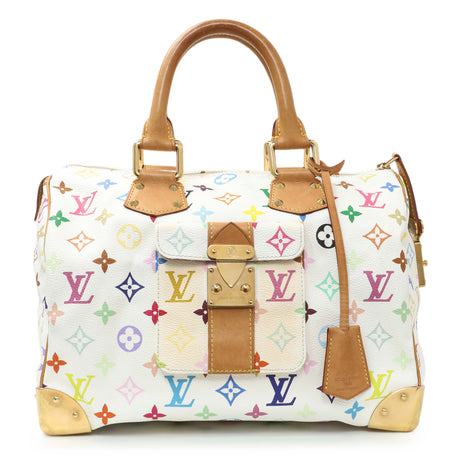Louis Vuitton White Multicolor Speedy 30 Handbags Louis Vuitton