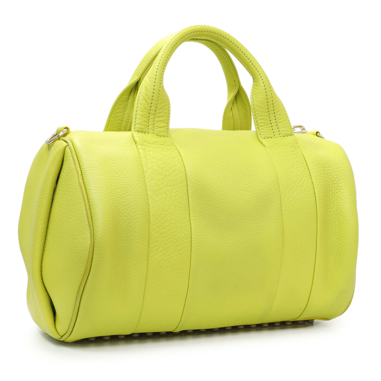 Alexander Wang Lime Green Pebbled Lambskin Rocco