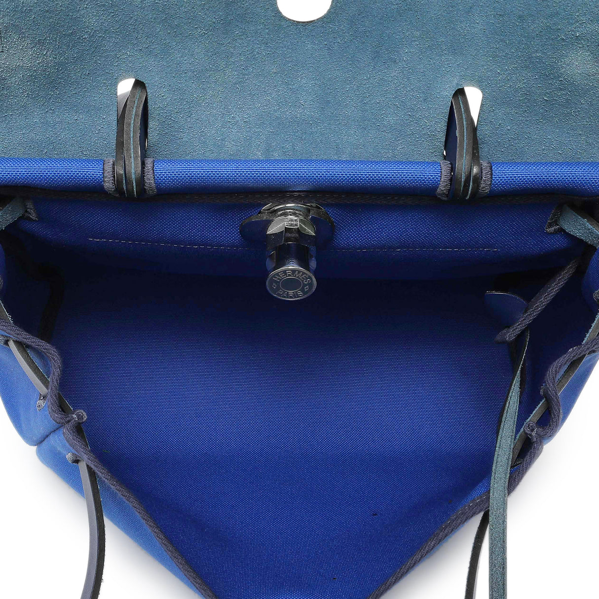 Hermes Bleu Bill Toile Herbag Zip Retourne 31