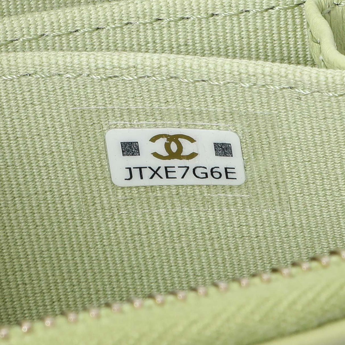 Chanel Green Quilted Lambskin Zip Coin Purse