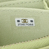 Chanel Green Quilted Lambskin Zip Coin Purse