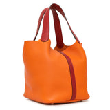 Hermes Orange Rouge Bicolor Clemence Picotin 22