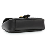 Gucci Black Calfskin Matelasse Mini GG Marmont Shoulder Bag Handbags Gucci