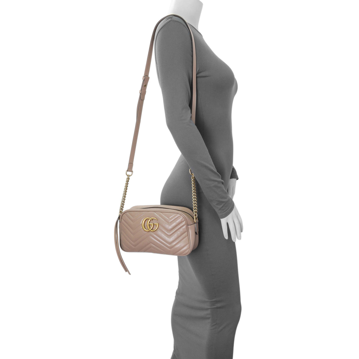 -6 items Thur Sep 3rd ⬆️- Gucci Porcelain Rose Calfskin Matelasse Small GG Marmont Chain Shoulder Bag Handbags Gucci