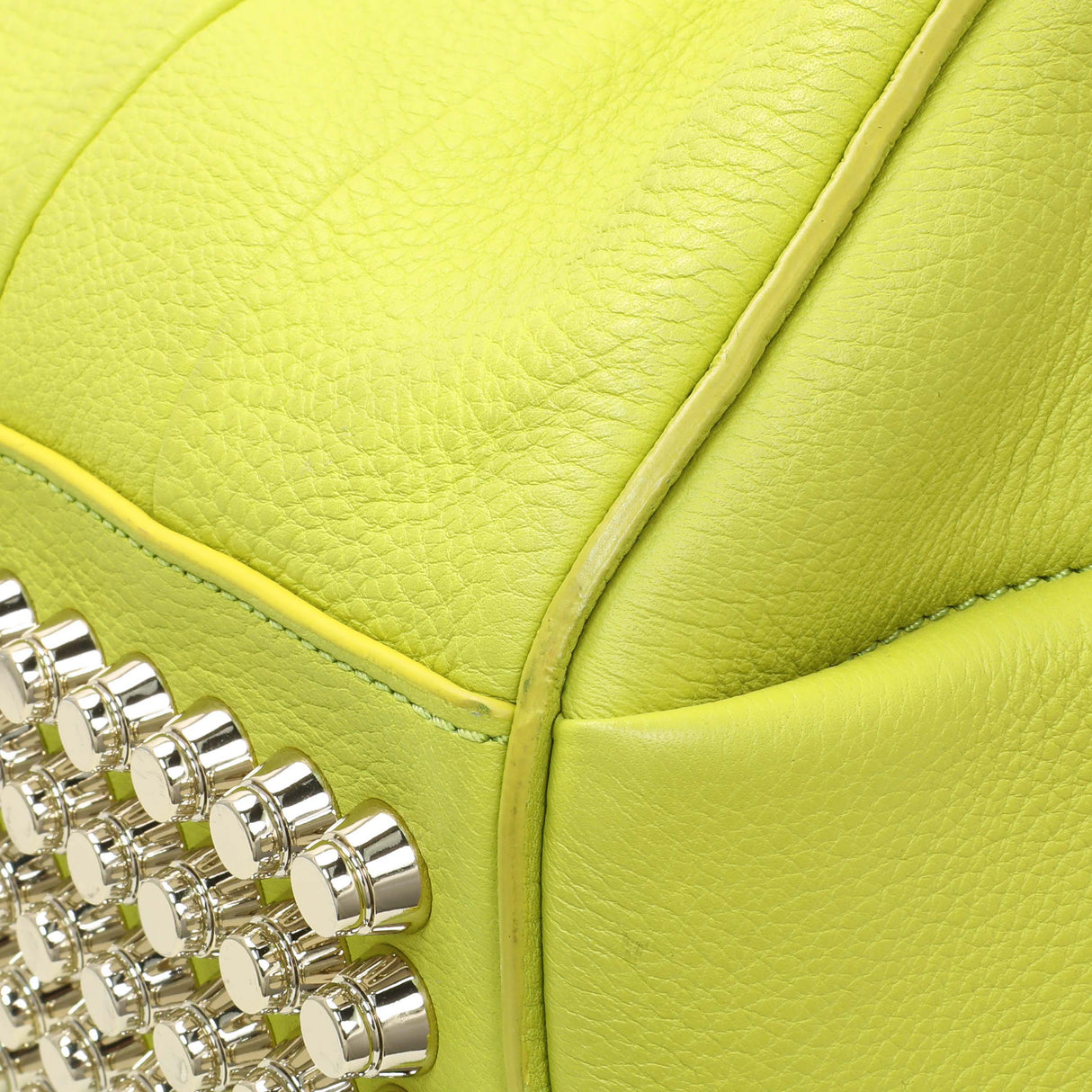 Alexander Wang Lime Green Pebbled Lambskin Rocco