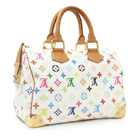 Louis Vuitton White Multicolor Speedy 30 Handbags Louis Vuitton