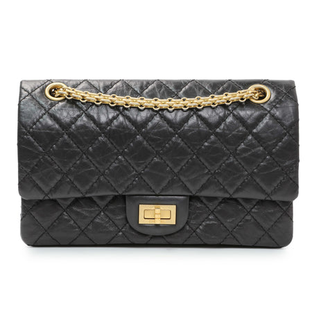 Chanel Black Quilted Aged Calfskin 2.55 Reissue Flap 225 Handbags Chanel