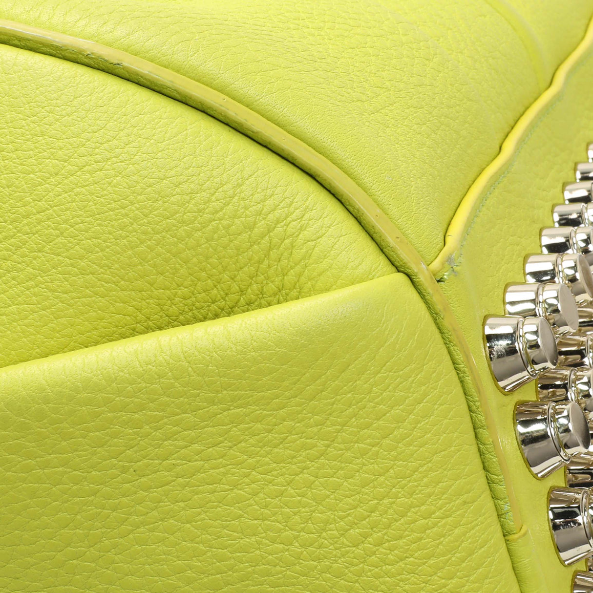 Alexander Wang Lime Green Pebbled Lambskin Rocco