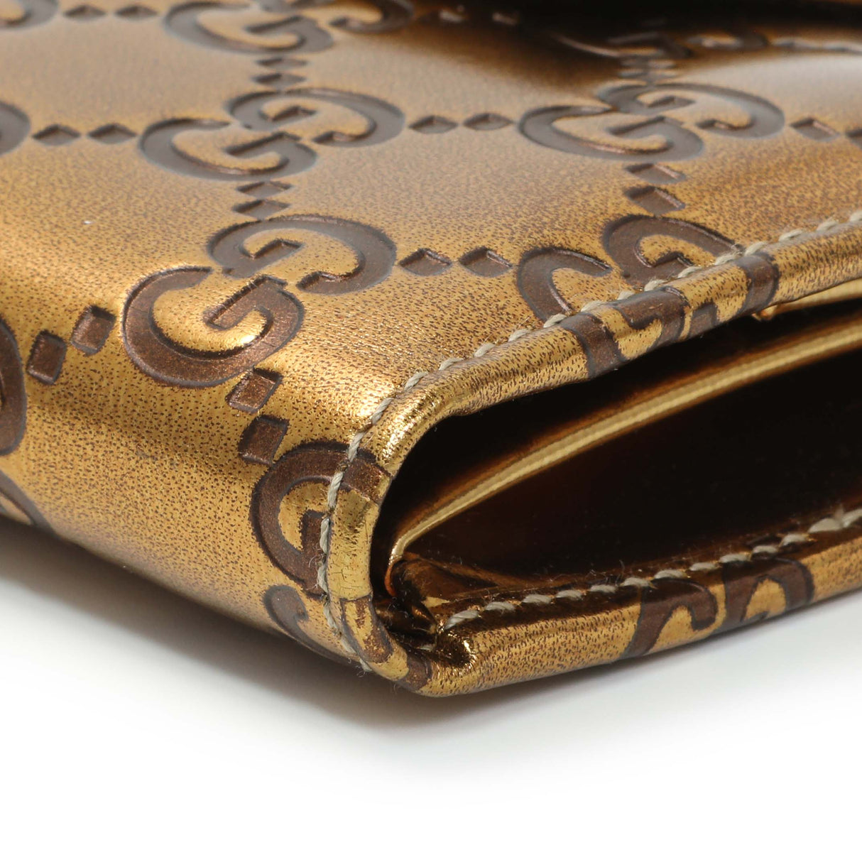 Gucci Bronze Guccissima Compact Wallet Accessories Gucci