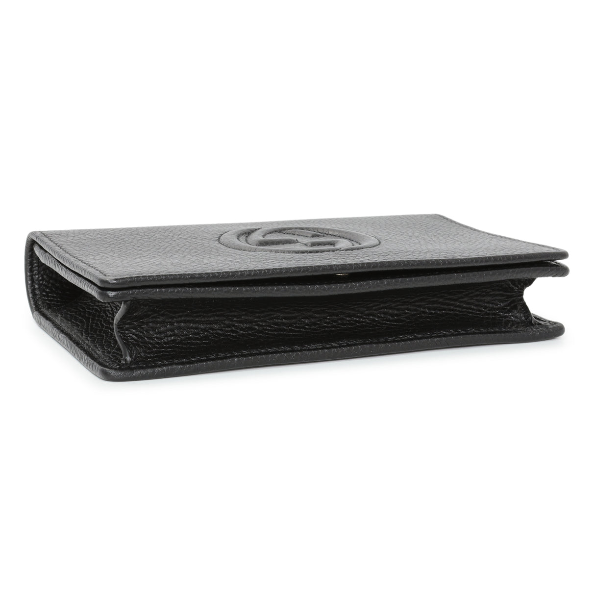 Gucci Black Pebbled Calfskin Soho Wallet on Chain Handbags Gucci