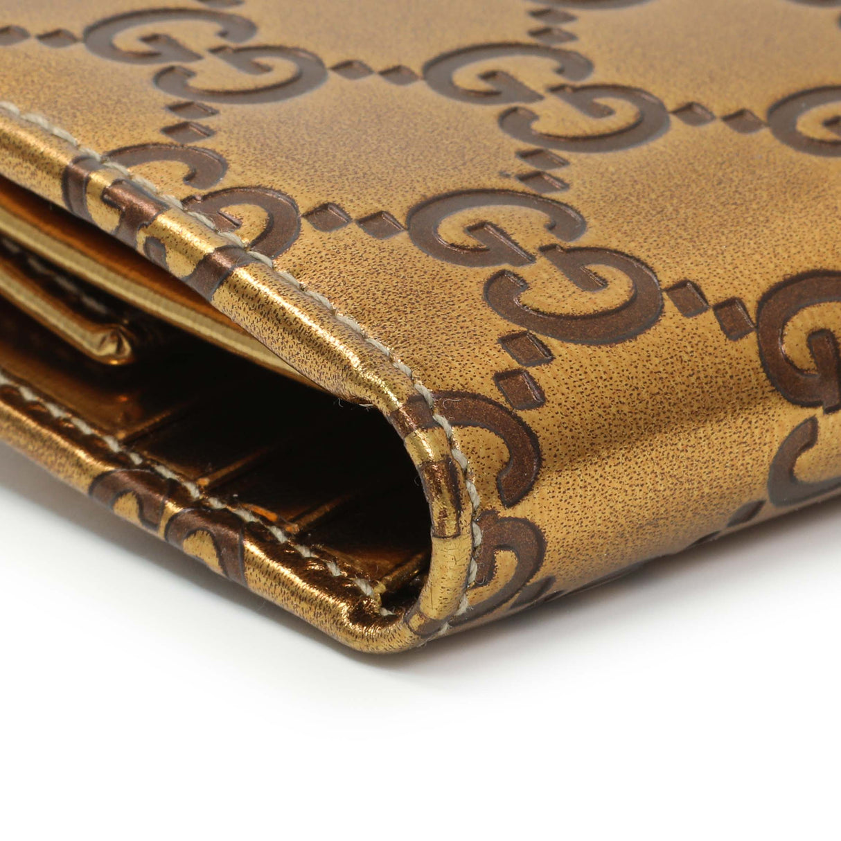 Gucci Bronze Guccissima Compact Wallet Accessories Gucci