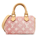Louis Vuitton Pink Monogram Denim Nano Speedy Handbags Louis Vuitton