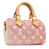Louis Vuitton Pink Monogram Denim Nano Speedy Handbags Louis Vuitton