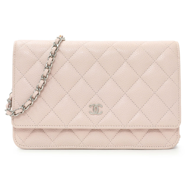 Chanel Pink Quilted Caviar Wallet on Chain Handbags Chanel