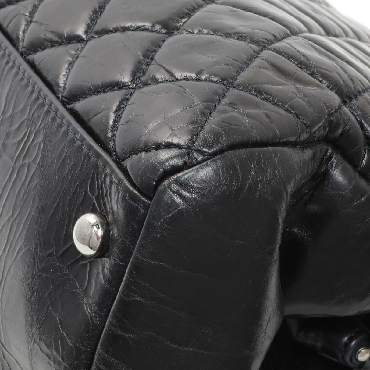 Chanel Glazed Calfskin Quilted Large Mademoiselle Bowling Bag Handbags Chanel