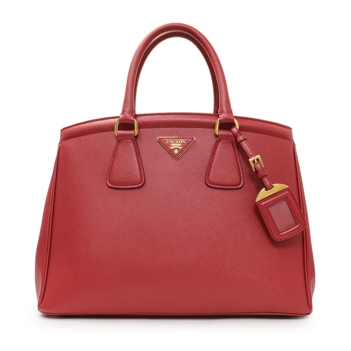 Prada Red Saffiano Lux Parabole Tote Handbags Prada