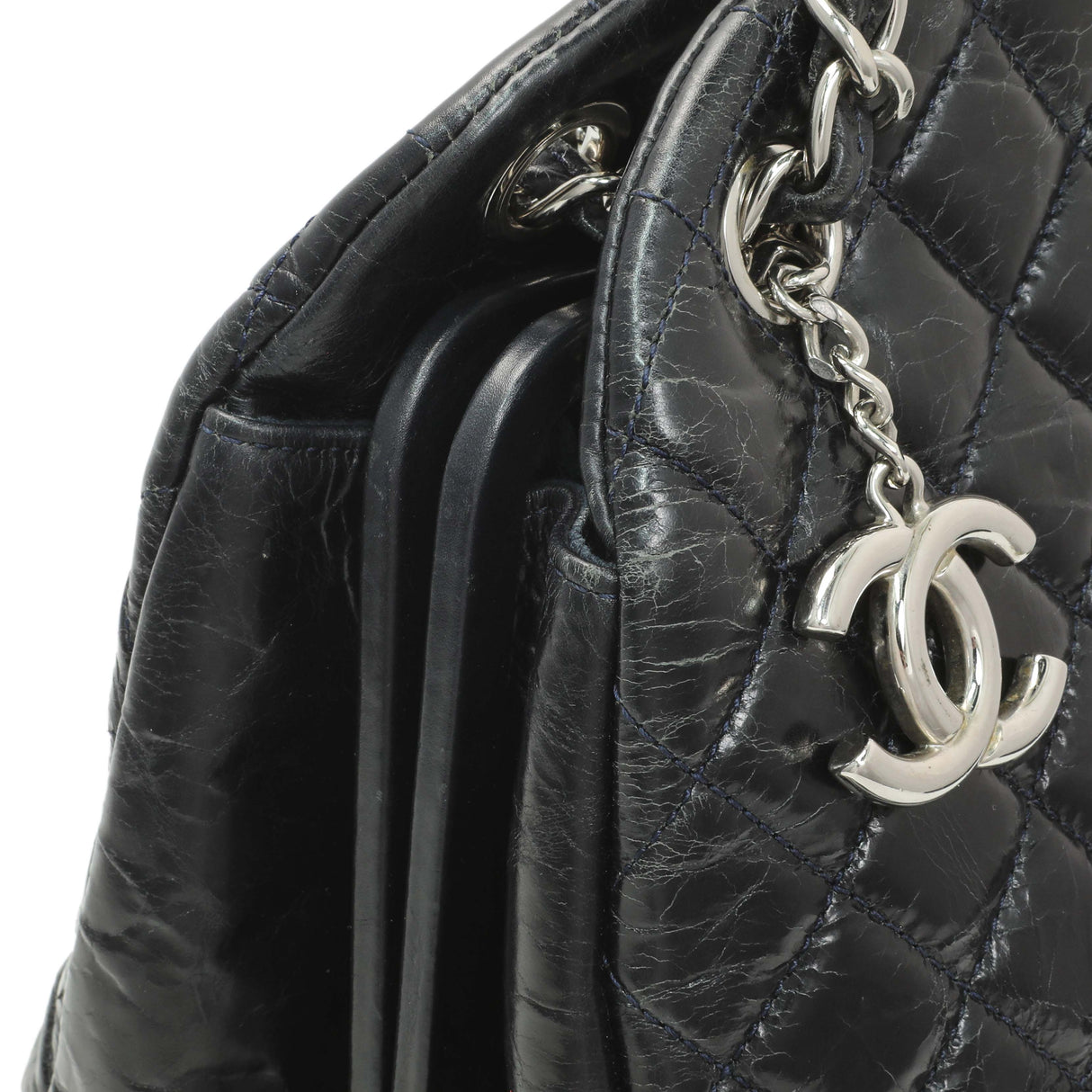 Chanel Glazed Calfskin Quilted Large Mademoiselle Bowling Bag Handbags Chanel