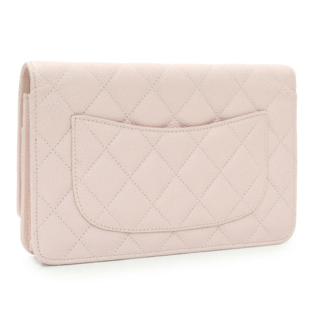 Chanel Pink Quilted Caviar Wallet on Chain Handbags Chanel