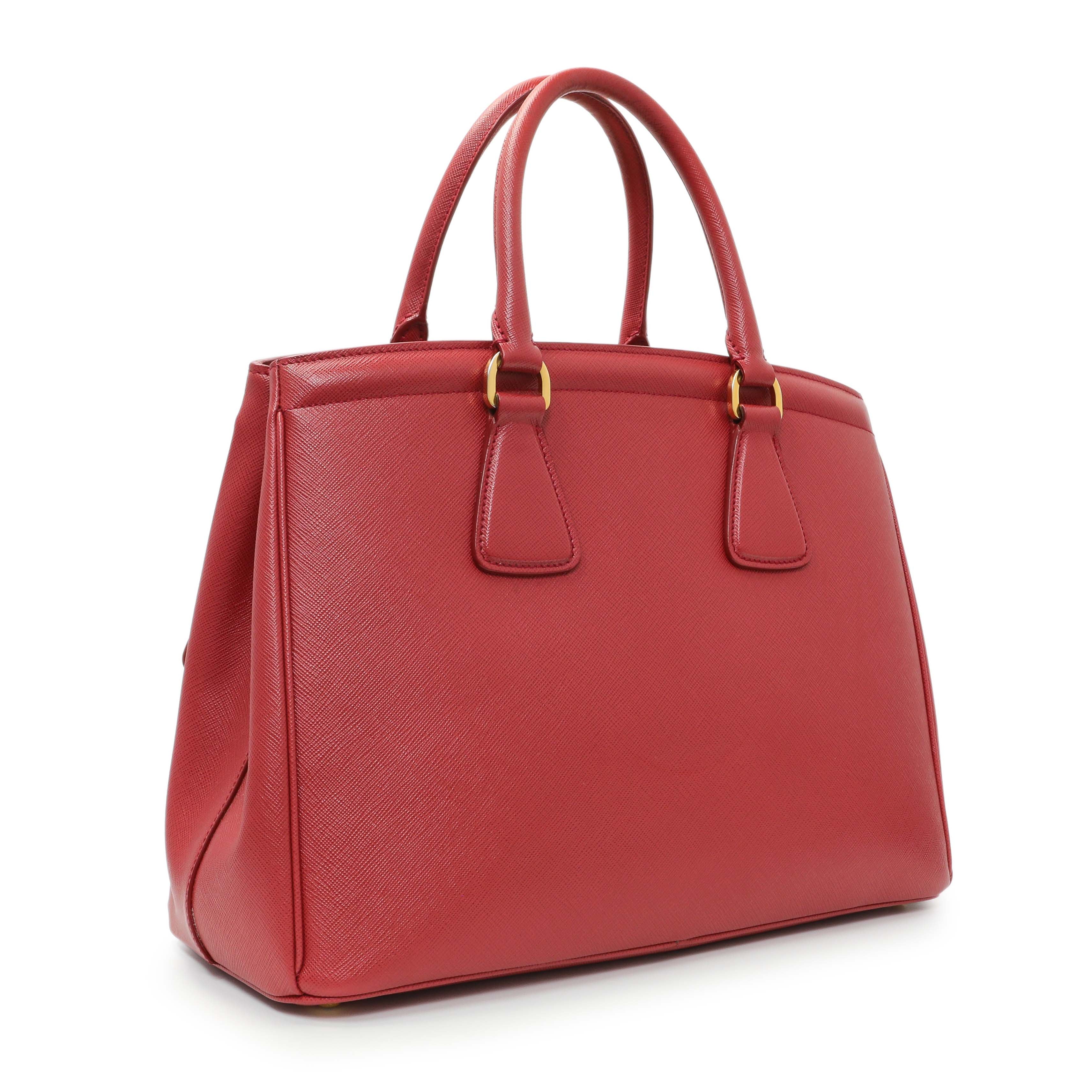 Prada Red Saffiano Lux Parabole Tote – Modaselle