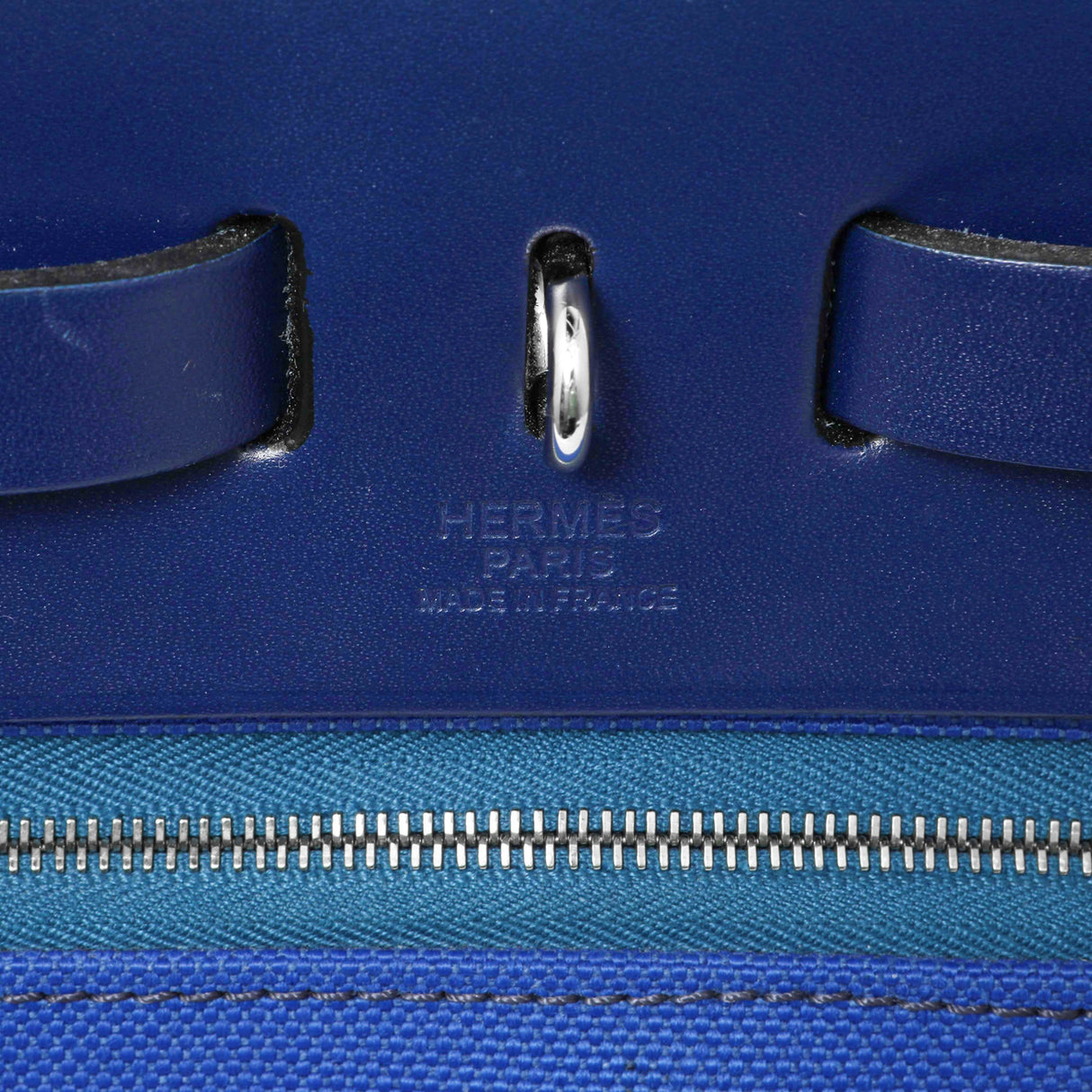 Hermes Bleu Bill Toile Herbag Zip Retourne 31