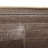 Miu Miu Grey Nappa Matelasse Zip Wallet Accessories Miu Miu