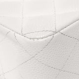 Chanel White Quilted Caviar Medium Classic Double Flap