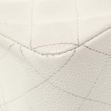 Chanel White Quilted Caviar Medium Classic Double Flap