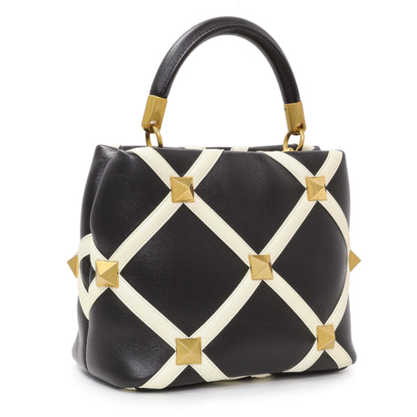 Valentino Black Nappa Small Roman Stud The Handle Bag Handbags Valentino