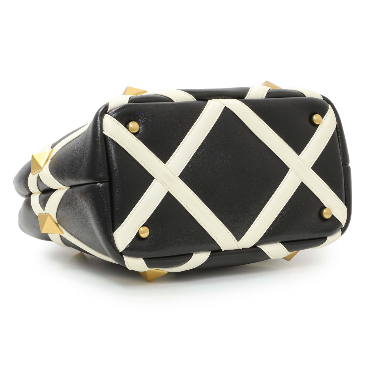 Valentino Black Nappa Small Roman Stud The Handle Bag Handbags Valentino