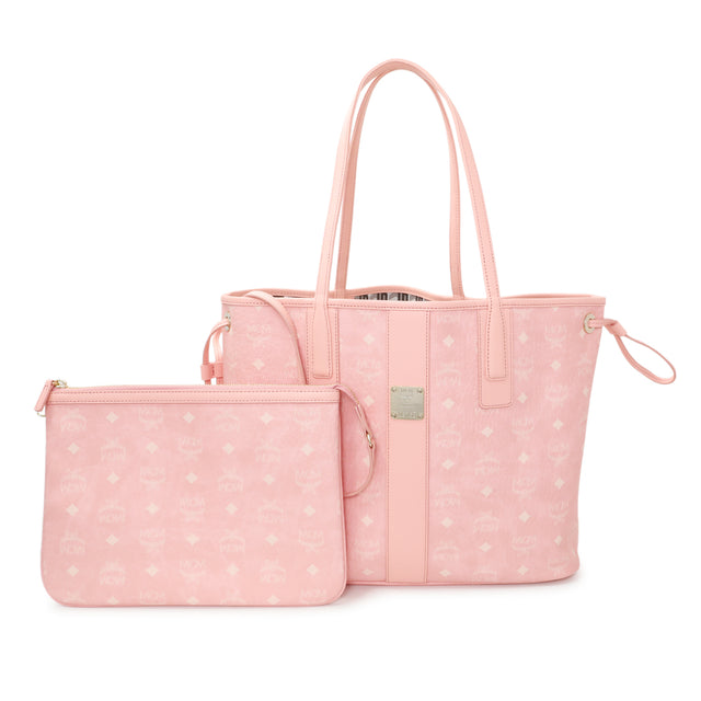 MCM Pink Visetos Medium Liz Reversible Shopper Tote Handbags MCM