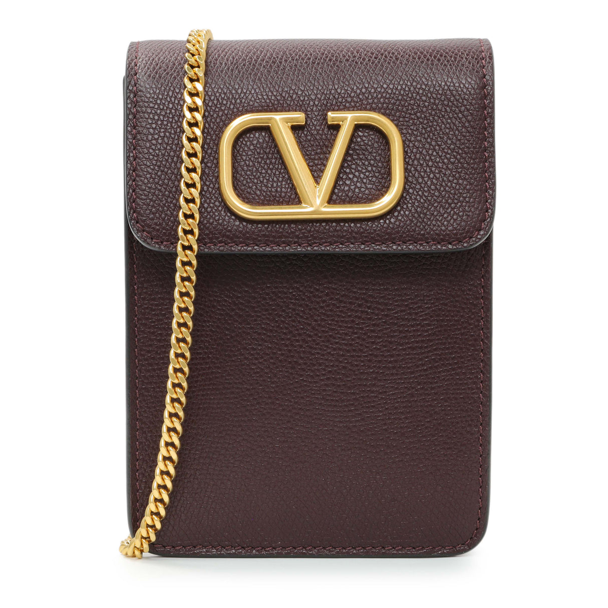 Valentino Bordeaux Garavani V-logo Signature Phone Holder Crossbody Handbags Valentino