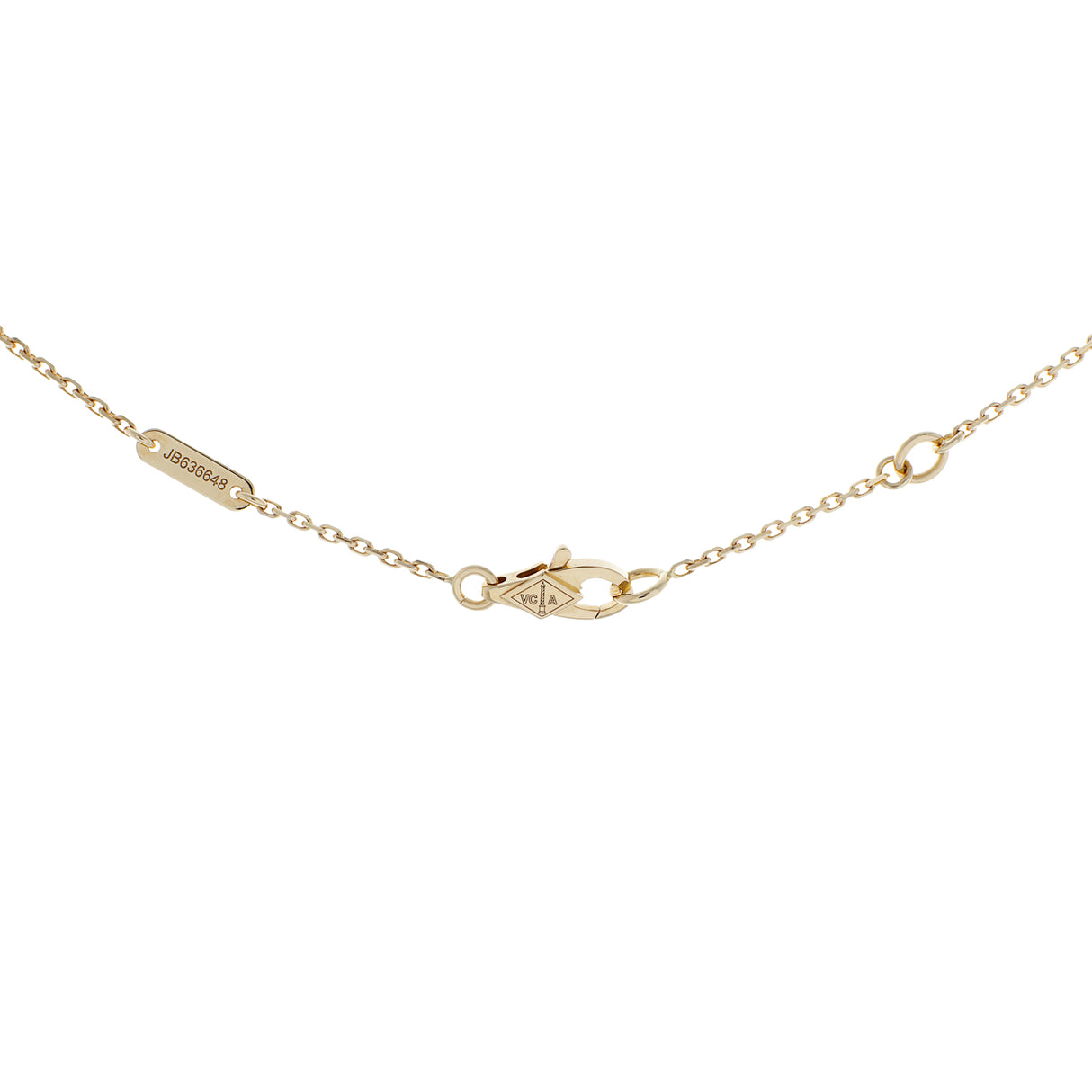 Van Cleef & Arpels 18K Yellow Gold Mother of Pearl Sweet Alhambra Pendant Necklace Designer Jewellery Van Cleef and Arpels