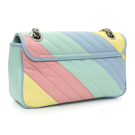 Calfskin Matelasse Diagonal Small GG Marmont Shoulder Bag Handbags Gucci