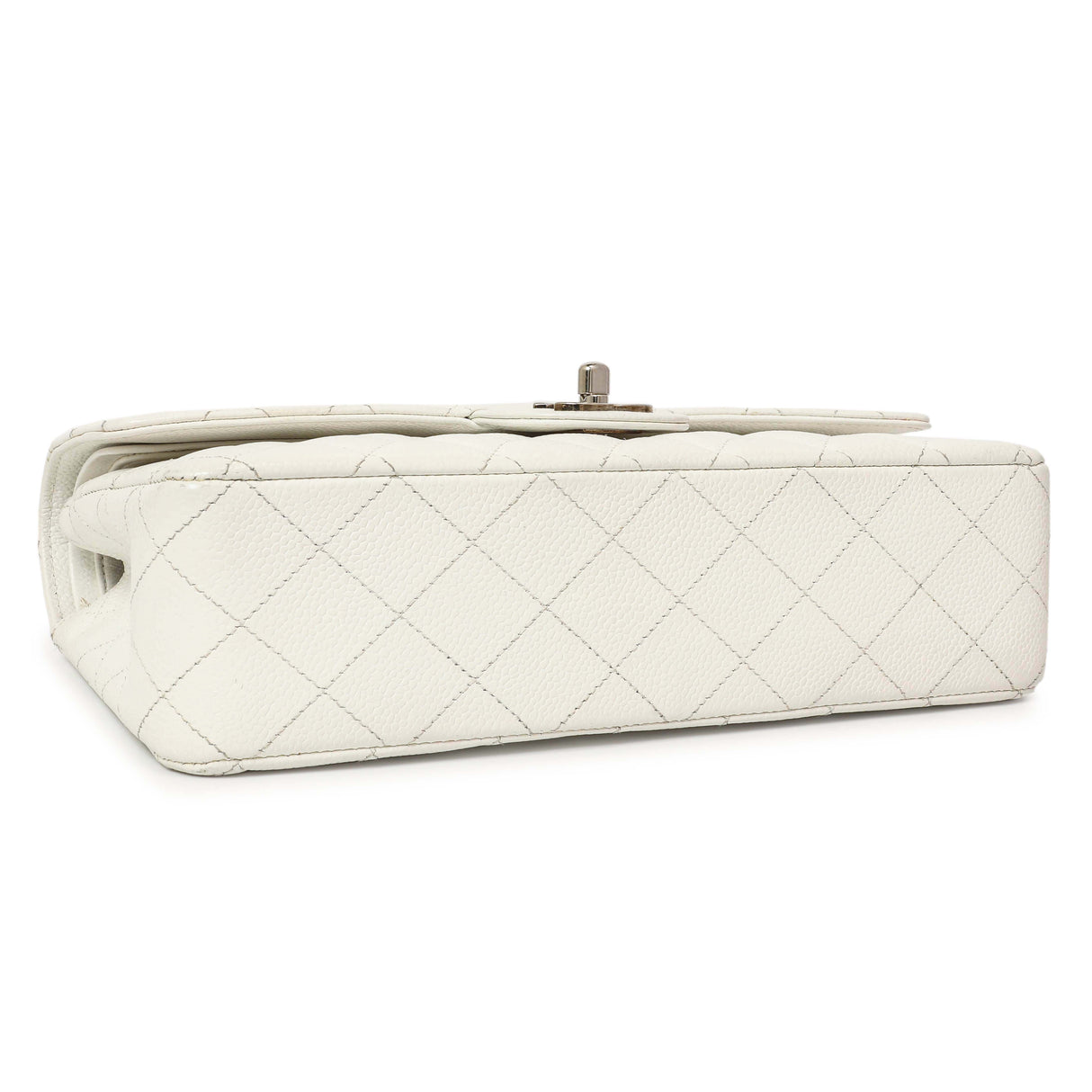 Chanel White Quilted Caviar Medium Classic Double Flap