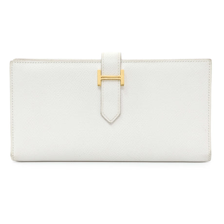 Hermes White Epsom Bearn Gusset Wallet Accessories Hermes