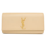 Saint Laurent Beige Grain De Poudre Monogram Cassandre Clutch