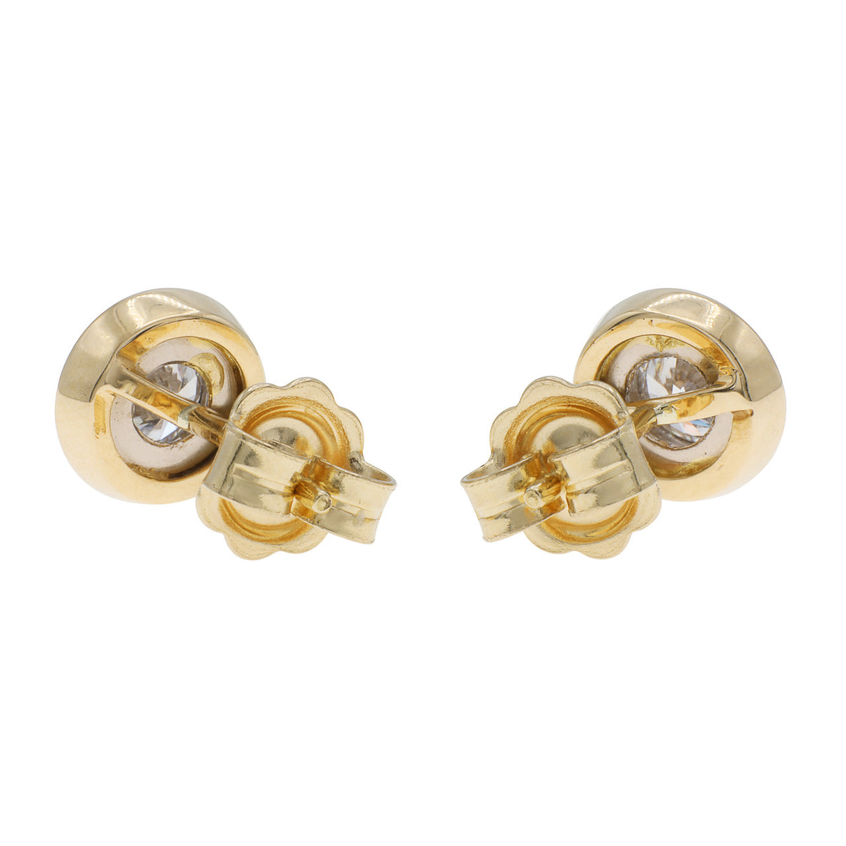 18K Yellow Gold 1.00 Carat Diamond Stud Earrings