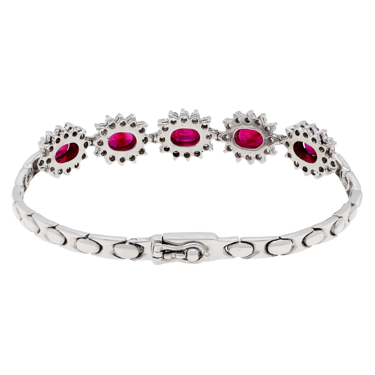 18K White Gold 4.05 Carat Ruby Bracelet