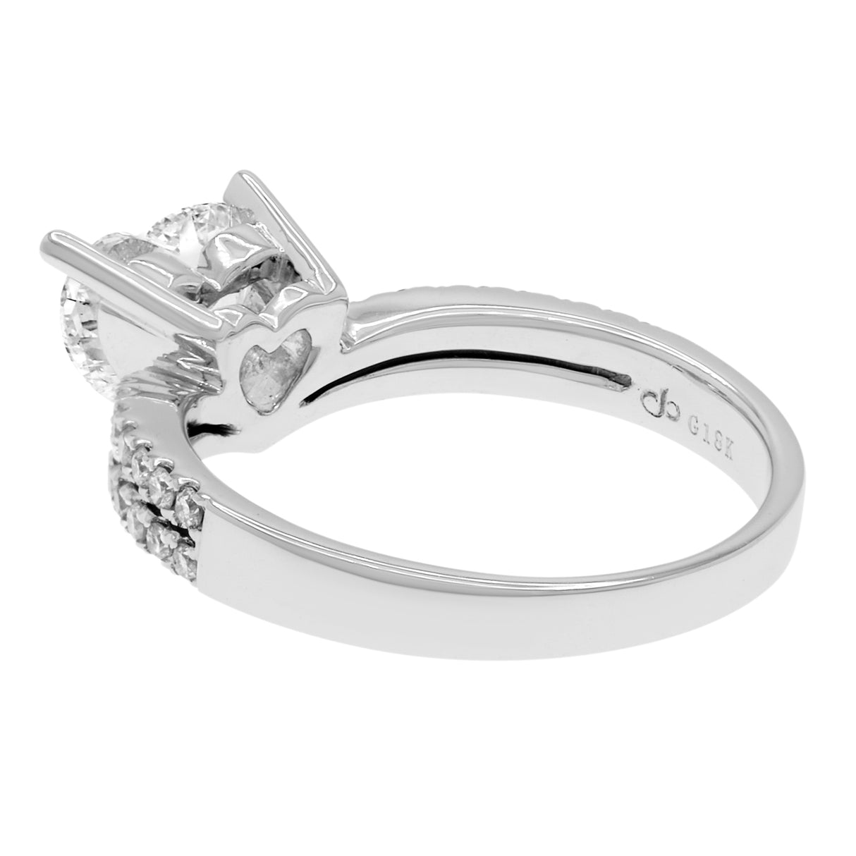 18K White Gold 1.02 Carat Heart Diamond Ring