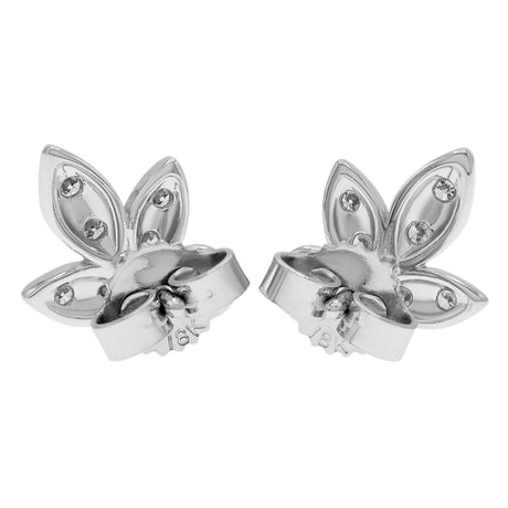 Tiffany & Co. 18K White Gold Diamond Olive Leaf Earrings