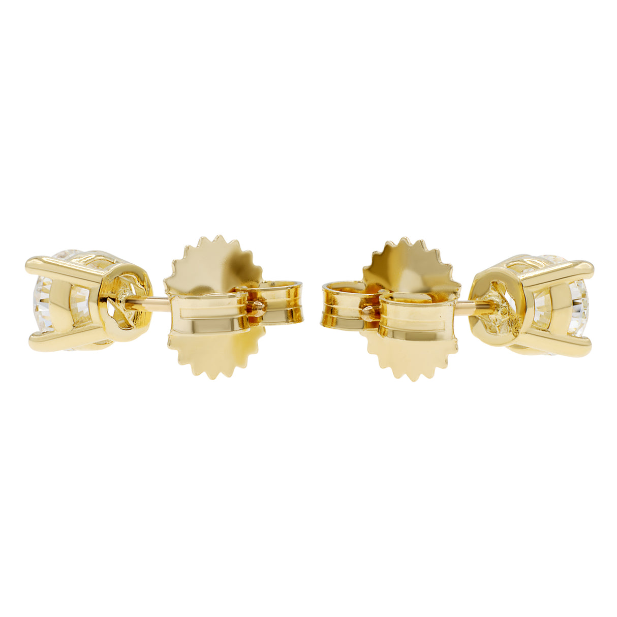 18K Yellow Gold 0.90 Carat Diamond Earrings