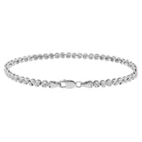 18K White Gold Diamond Cut Bracelet