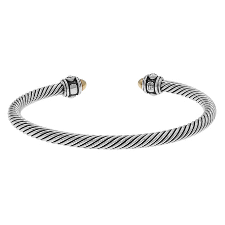 David Yurman Sterling Silver 18K 4mm Renaissance Classic Cable Bracelet