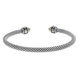 David Yurman Sterling Silver 18K 4mm Renaissance Classic Cable Bracelet