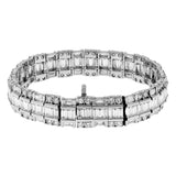 18K White Gold 14.67 Carat Baguette Diamond Bracelet