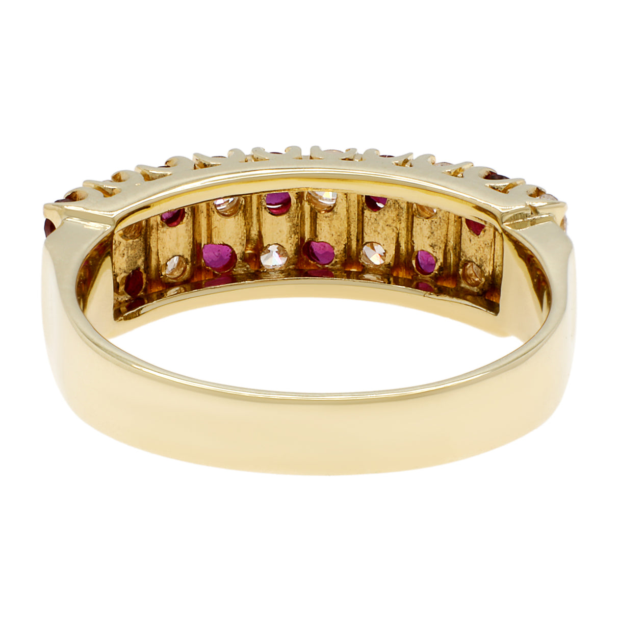 14K Yellow Gold Ruby Diamond Ring